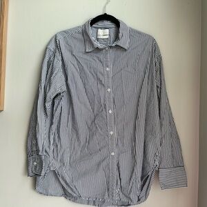 J.Crew Relaxed Fit Striped Button Down Shirt Blue White Women’s Size 2